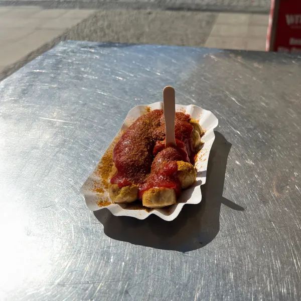 Currywurst without intestines at Witty's on Wittenbergplatz